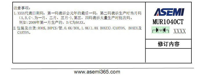 ASEMI超快恢復(fù)MURF1040CT